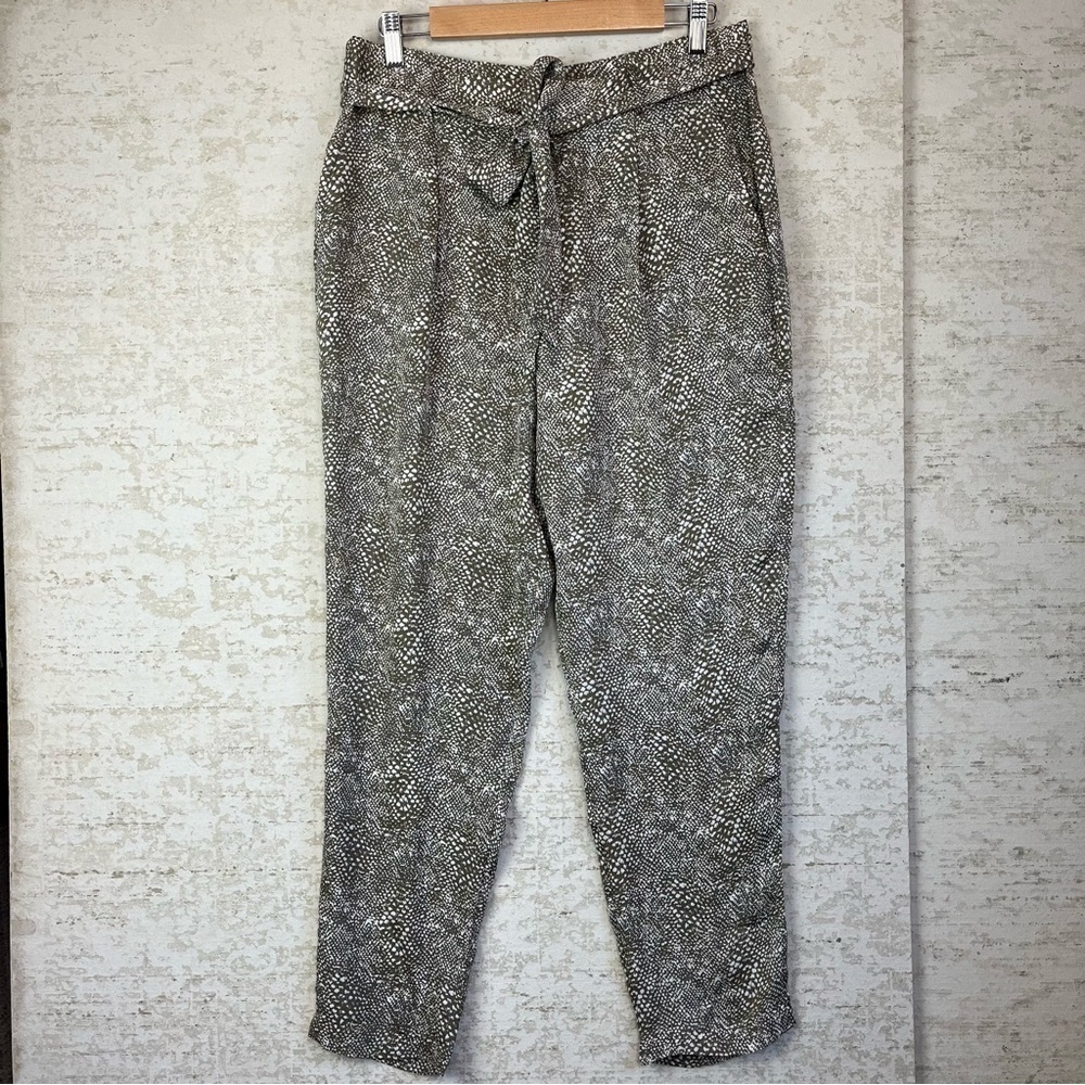 Joie 100% Silk Pants Animal Print Sz 8 Old Money Quiet Luxury Capsule